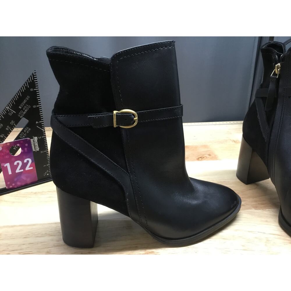 Naturalizer 27 Edit Bexley Boot Women's 8.5 Black Leather Side Zipper Almond Toe - Picture 8 of 10